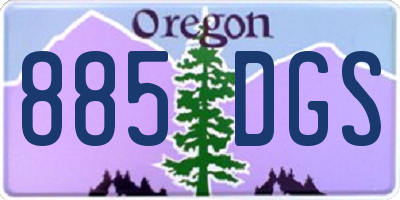 OR license plate 885DGS