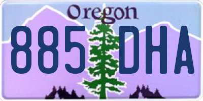OR license plate 885DHA