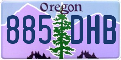 OR license plate 885DHB