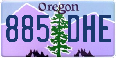 OR license plate 885DHE