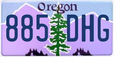 OR license plate 885DHG