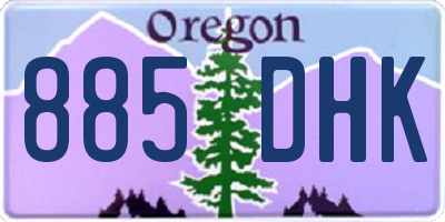 OR license plate 885DHK