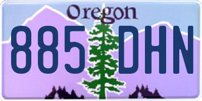 OR license plate 885DHN
