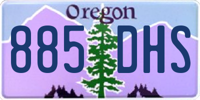 OR license plate 885DHS