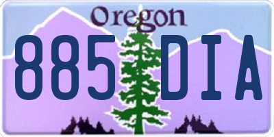 OR license plate 885DIA