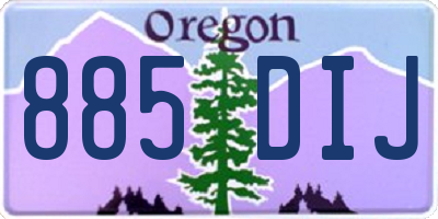 OR license plate 885DIJ