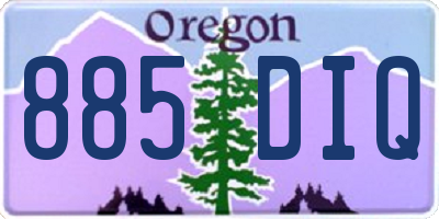 OR license plate 885DIQ