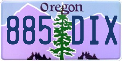 OR license plate 885DIX