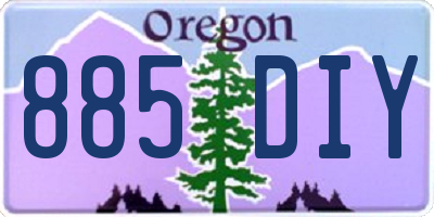 OR license plate 885DIY