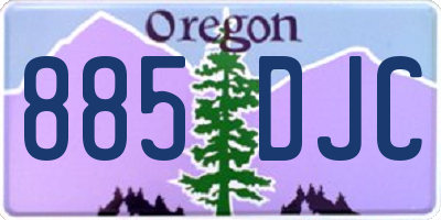 OR license plate 885DJC