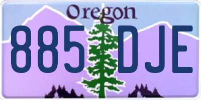 OR license plate 885DJE