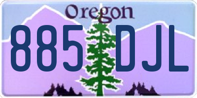OR license plate 885DJL