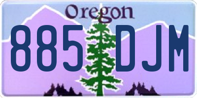 OR license plate 885DJM