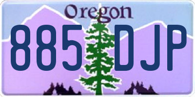 OR license plate 885DJP