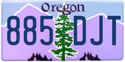 OR license plate 885DJT