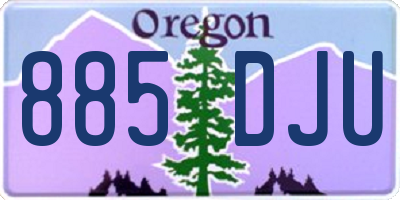 OR license plate 885DJU