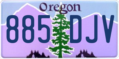 OR license plate 885DJV
