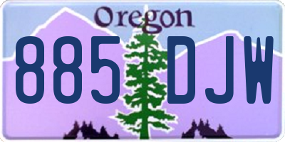 OR license plate 885DJW