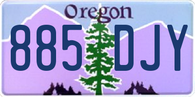 OR license plate 885DJY