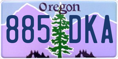 OR license plate 885DKA