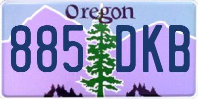 OR license plate 885DKB