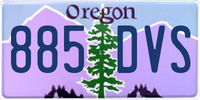 OR license plate 885DVS