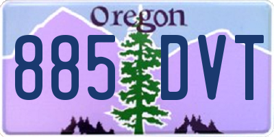 OR license plate 885DVT