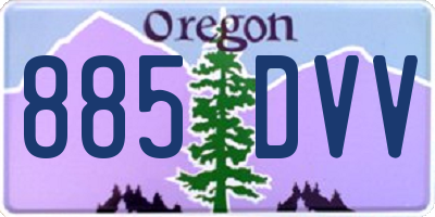 OR license plate 885DVV