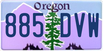 OR license plate 885DVW