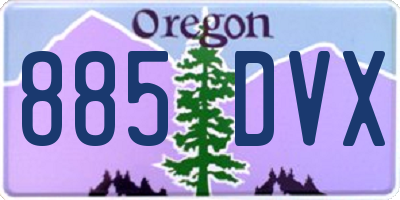 OR license plate 885DVX