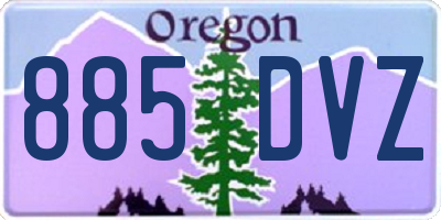 OR license plate 885DVZ