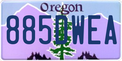 OR license plate 885DWEA