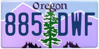 OR license plate 885DWF