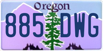 OR license plate 885DWG