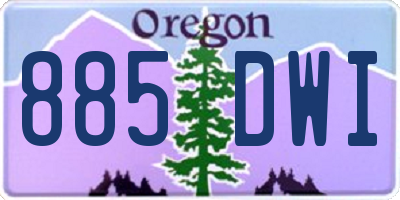 OR license plate 885DWI