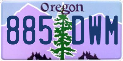 OR license plate 885DWM