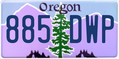 OR license plate 885DWP