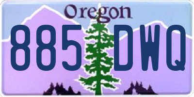 OR license plate 885DWQ