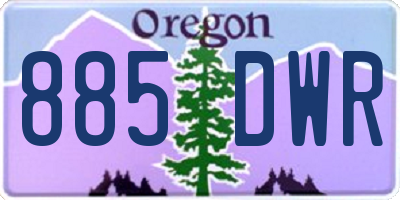OR license plate 885DWR