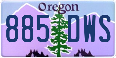 OR license plate 885DWS