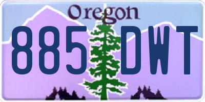 OR license plate 885DWT