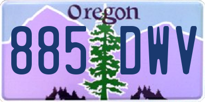 OR license plate 885DWV