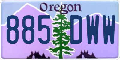 OR license plate 885DWW