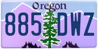 OR license plate 885DWZ