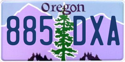 OR license plate 885DXA
