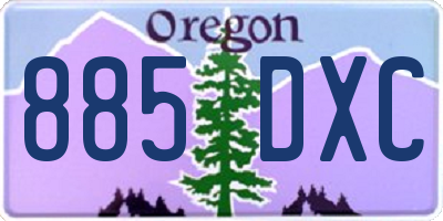OR license plate 885DXC