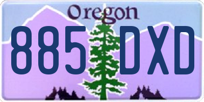 OR license plate 885DXD