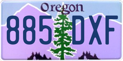 OR license plate 885DXF