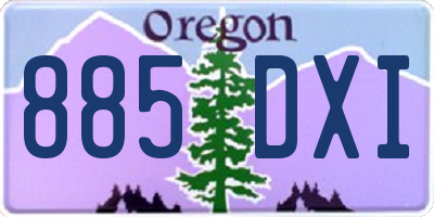 OR license plate 885DXI