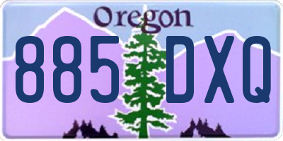 OR license plate 885DXQ